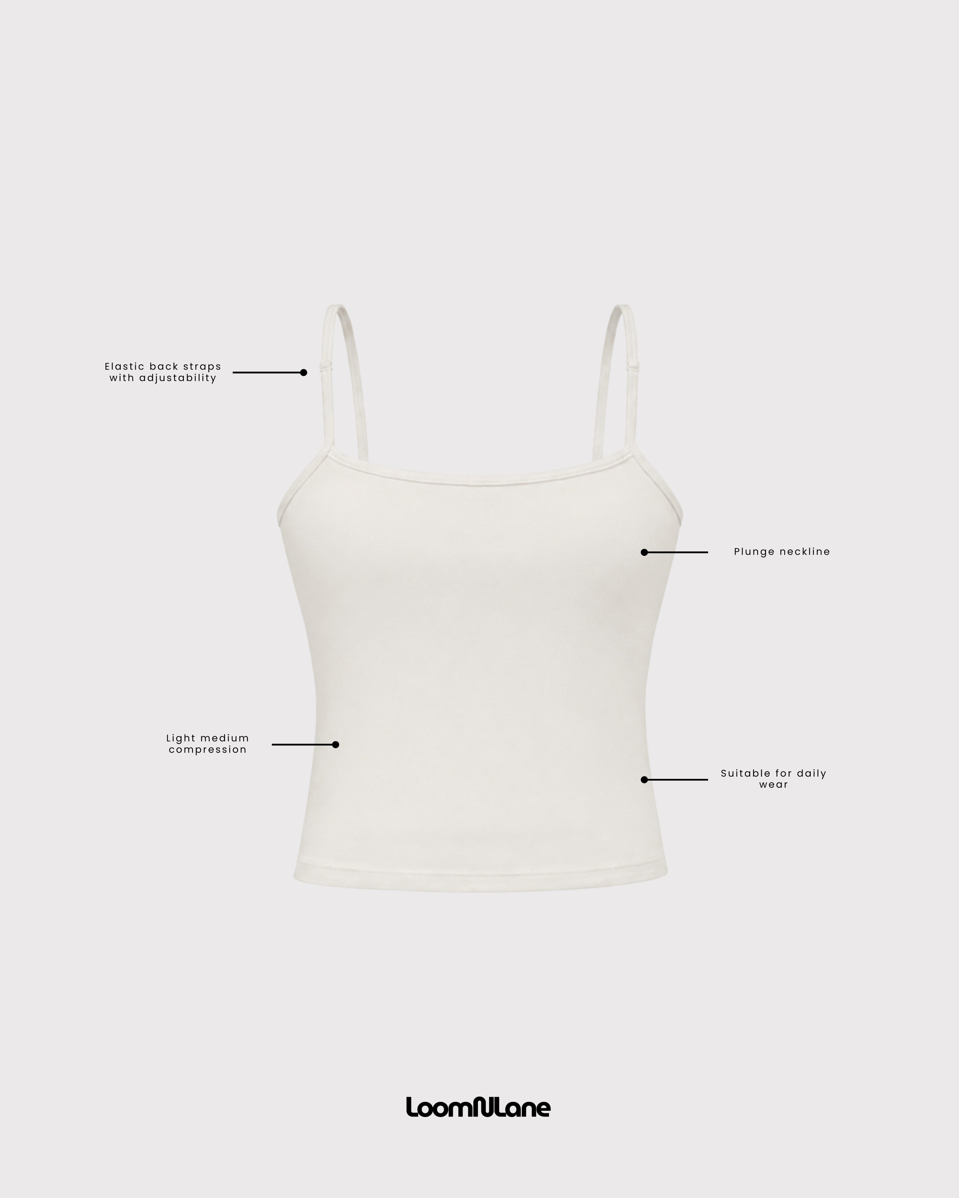 Coney-White Slip Camisole