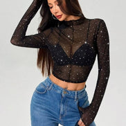 Stardom-Mesh Crop Top